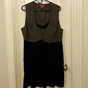 Elle black dress with grey vest